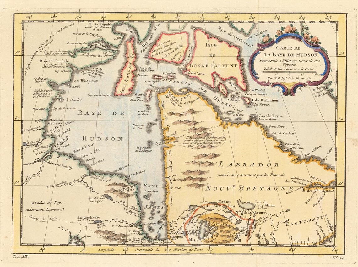 Old Map of Hudson Bay 1757 Rare Map Antique Fine - Etsy