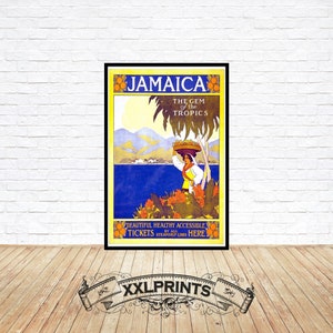 Antiguo cartel publicitario de Jamaica, reproducción fina, impresión de bellas artes