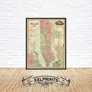 Antique New York Map Print: 1863 Historical Reproduction