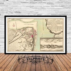 Old map of Quebec, Canada, 1764, city plan, rare, antique, fine reproduction, large map, fine art print, antique decor, oversize map print