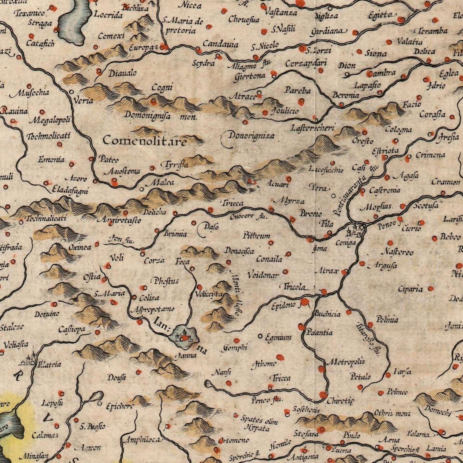 Old Map of Macedonia and Achaia 1613 Rare Map Ancient Fine Etsy