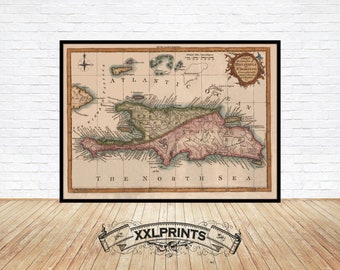 Antique Haiti & Dominican Republic Map: 1758 Vintage Fine Art Print