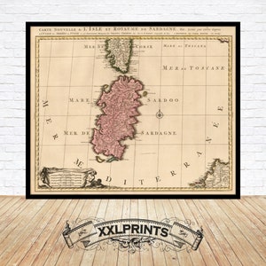 Sardinia Map Print: 1700 Antique Reproduction, Fine Art Decor