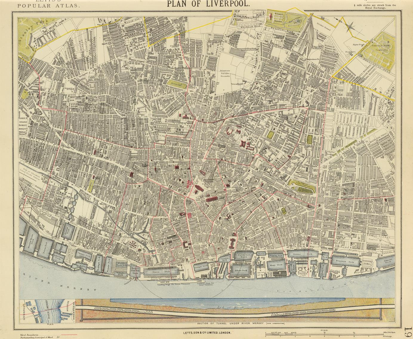 Old Map of Liverpool 1883 City Plan Antique Map Fine Etsy