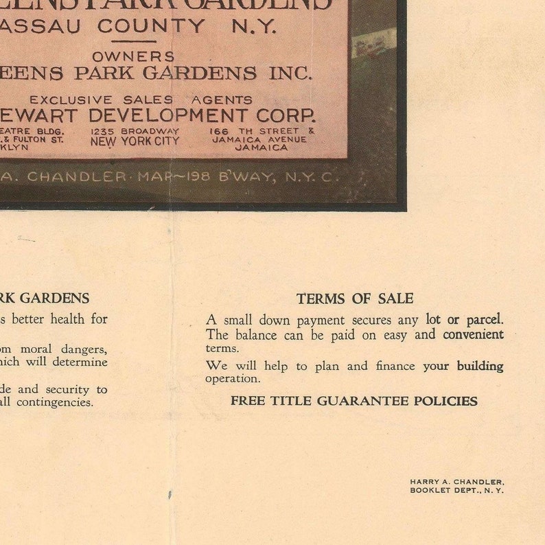 Old View of Queens Park Gardens Elmont New York 1927 Fine Etsy