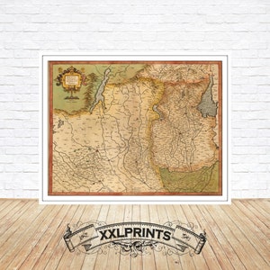 Old map of Brescia, 1595, very rare map, ancient map, fine reproduction, large map, fine art print, antique decor, oversize map print