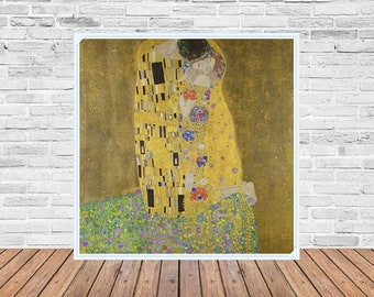 Gustav Klimt, The kiss, fine reproduction, print after original painting, fine art print