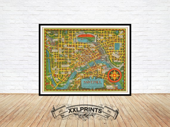 Saint Paul, Minnesota City Map by Inspirowl Design