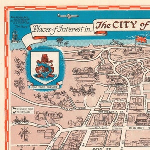 Old Pictorial Map of Hamilton, Bermuda, 19th Century Map, Fine Reproduction, Large Map, Fine Art ...