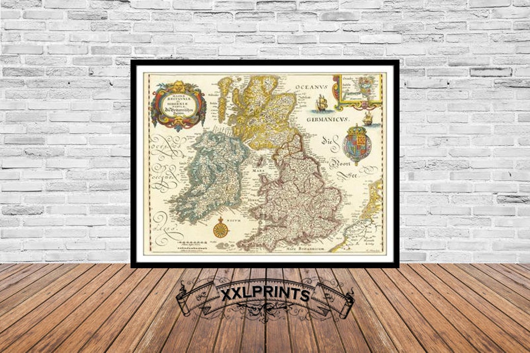Britannia & Hibernia Map Print: 1636 Antique British Isles Art - Etsy