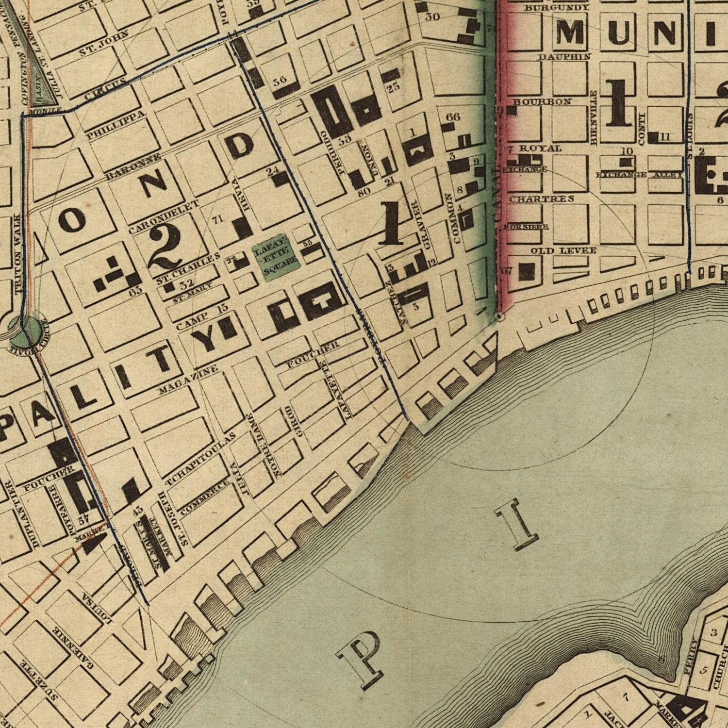 Old New Orleans Map