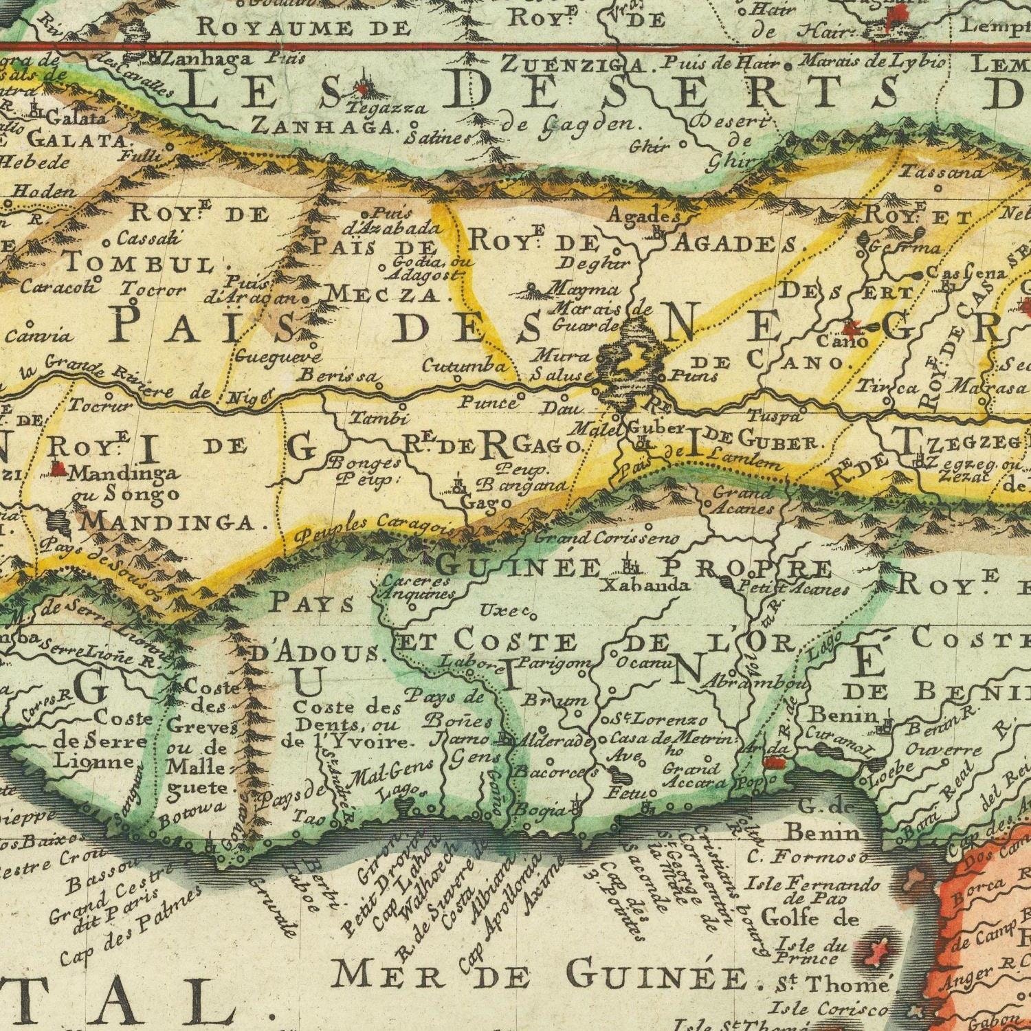 Ancient Map of Africa 1700 Very Rare Fine Reproduction Etsy