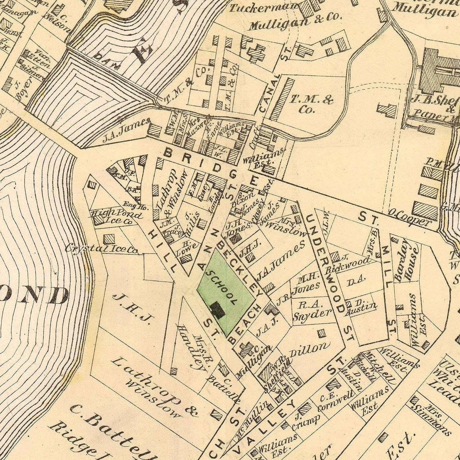 Old Map of Saugerties 1875 City Plan Fine Reproduction Etsy