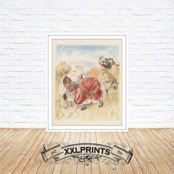 Renoir, Childrens Playing Ball, 1900, beau dessin, reproduction fine, estampe d’art