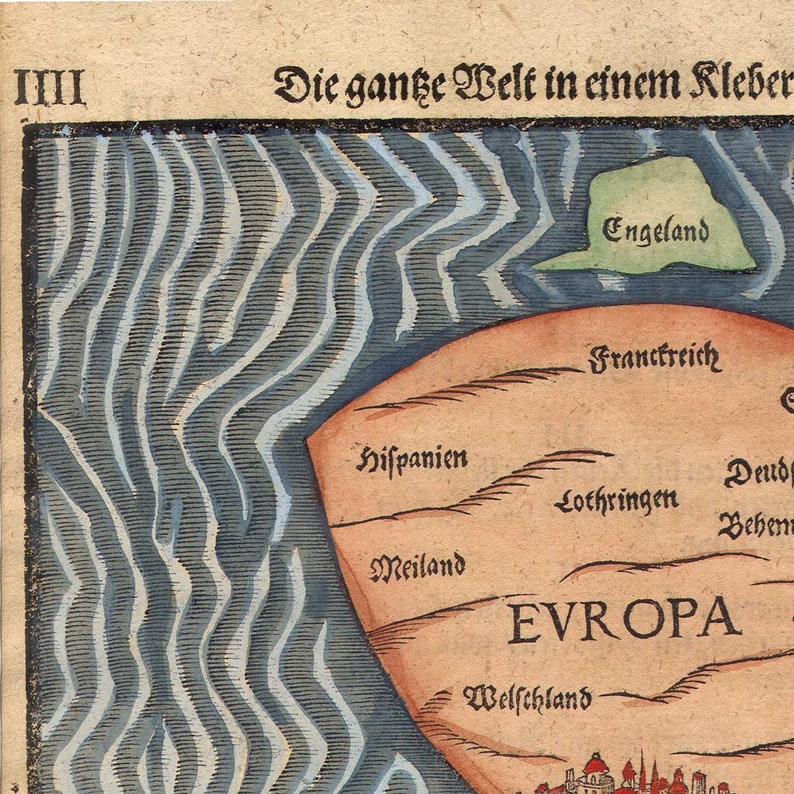 1581 very rare map fine reproduction antique decor fine art print large map Ancient map of the World oversize map print very old map