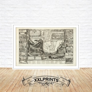 Antique Vatican City Map Print, 1700s Reproduction, Fine Art