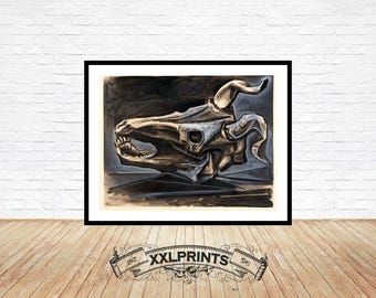 パブロ・ピカソ ヤギの頭蓋骨のボトルとキャンドル I カスタムフレーム