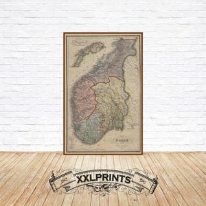 Antique Norway Map Print: 1829 Fine Art Reproduction