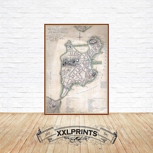 Antike Boston Karte Druck: 1775 Seltene Reproduktion, Fine Art Decor