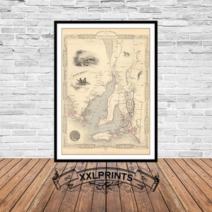 Old map of South Australia, 1851, antique map, fine reproduction, large map, fine art print, antique decor, oversize map print