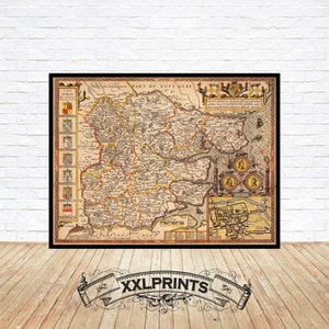 Essex Antique Map Print: 1627 Rare United Kingdom County Reproduction