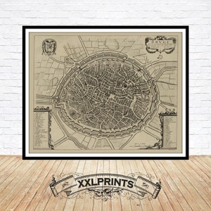 Antique map of Bruges, 17th century, extremely rare map, old,fine reproduction, large map, fine art print, antique decor, oversize map print