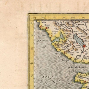 Old Map of Macedonia and Achaia, 1613, Rare Map, Ancient, Fine Reproduction, Large Map, Fine Art ...