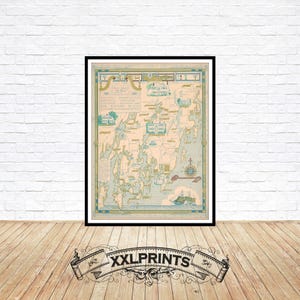 Lincoln County Maine Karte Print: 19th Century Mid Coast Fine Art