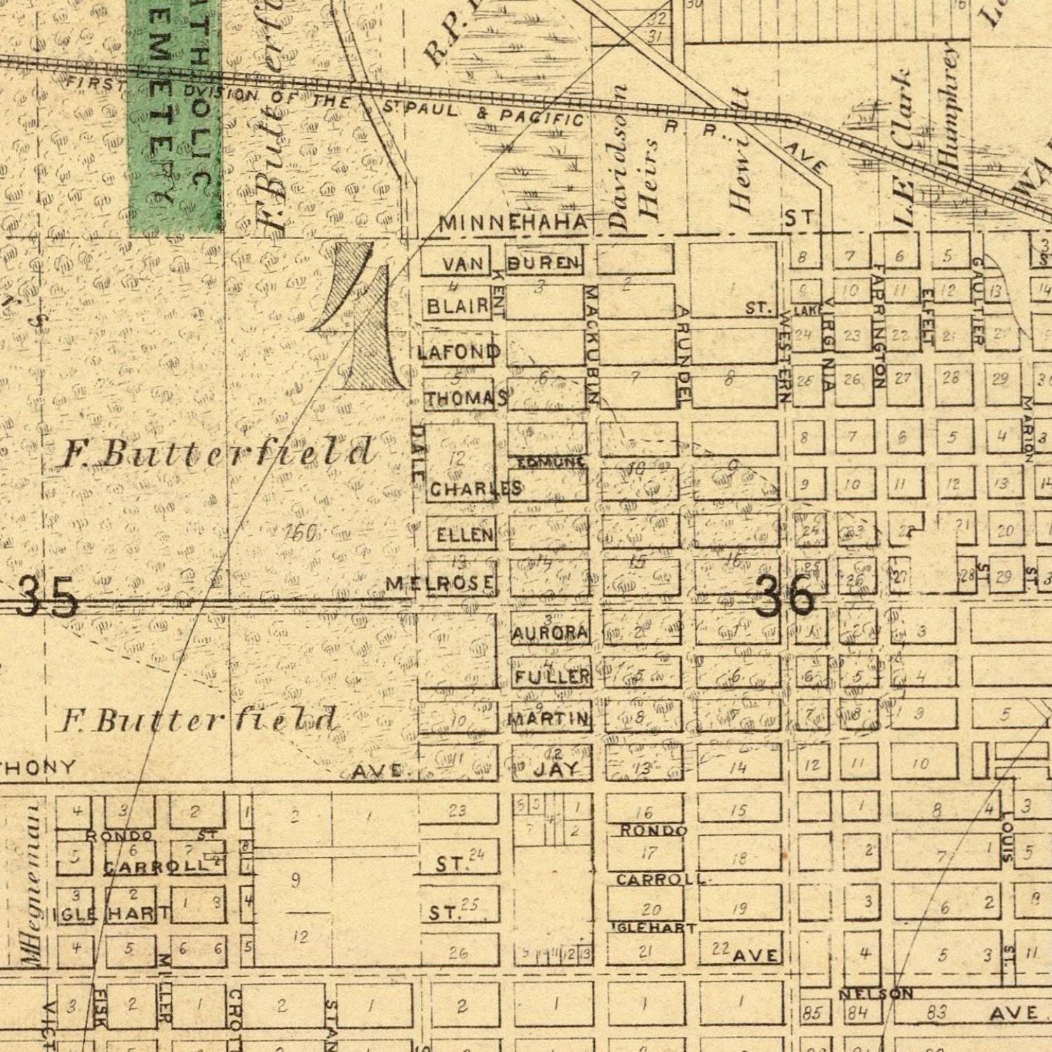 Old Map of St. Paul 1874 Antique Map Rare Map City Plan Etsy