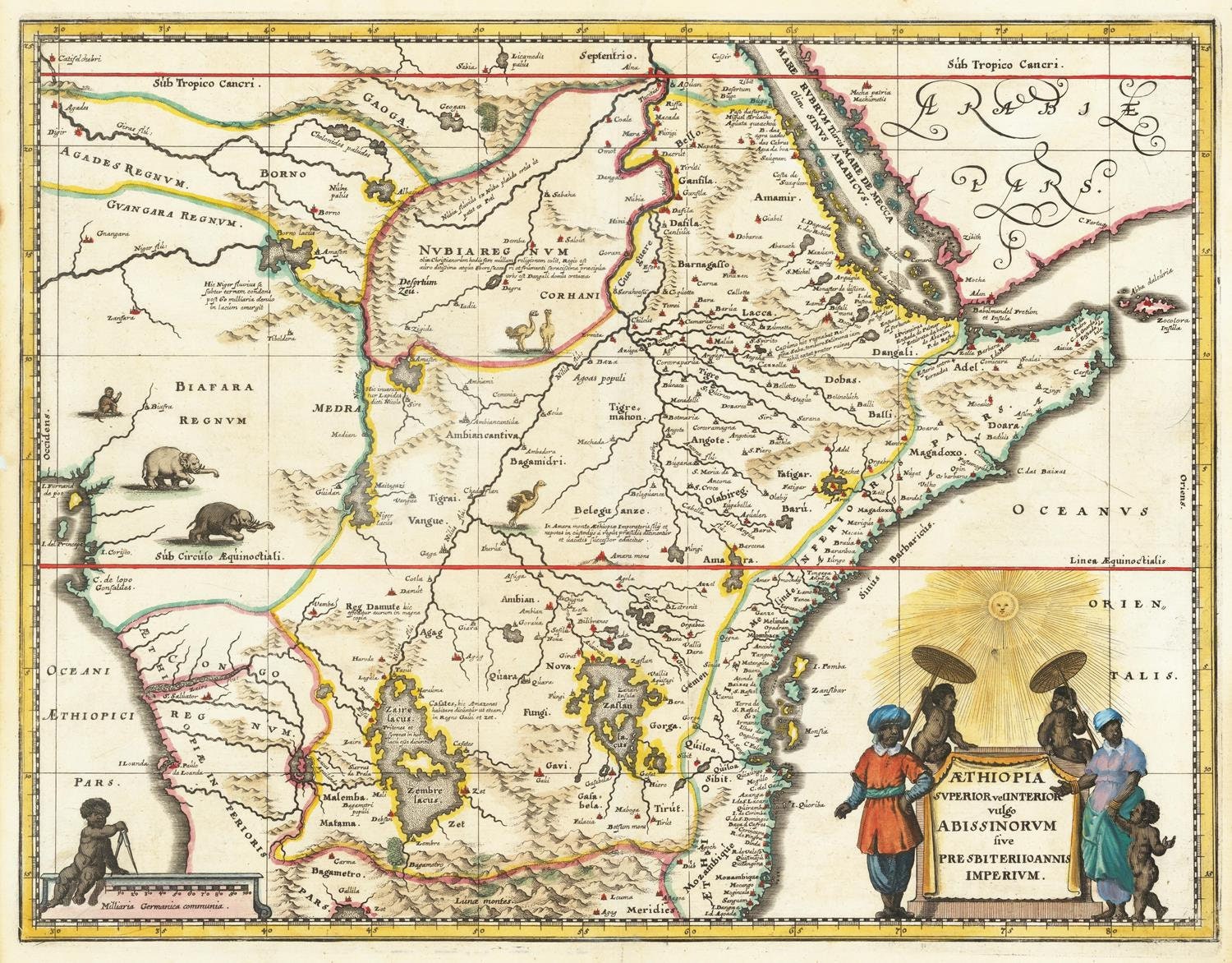 Old Map of Ethiopia Superior 1638 Rare Map Ancient Map Etsy