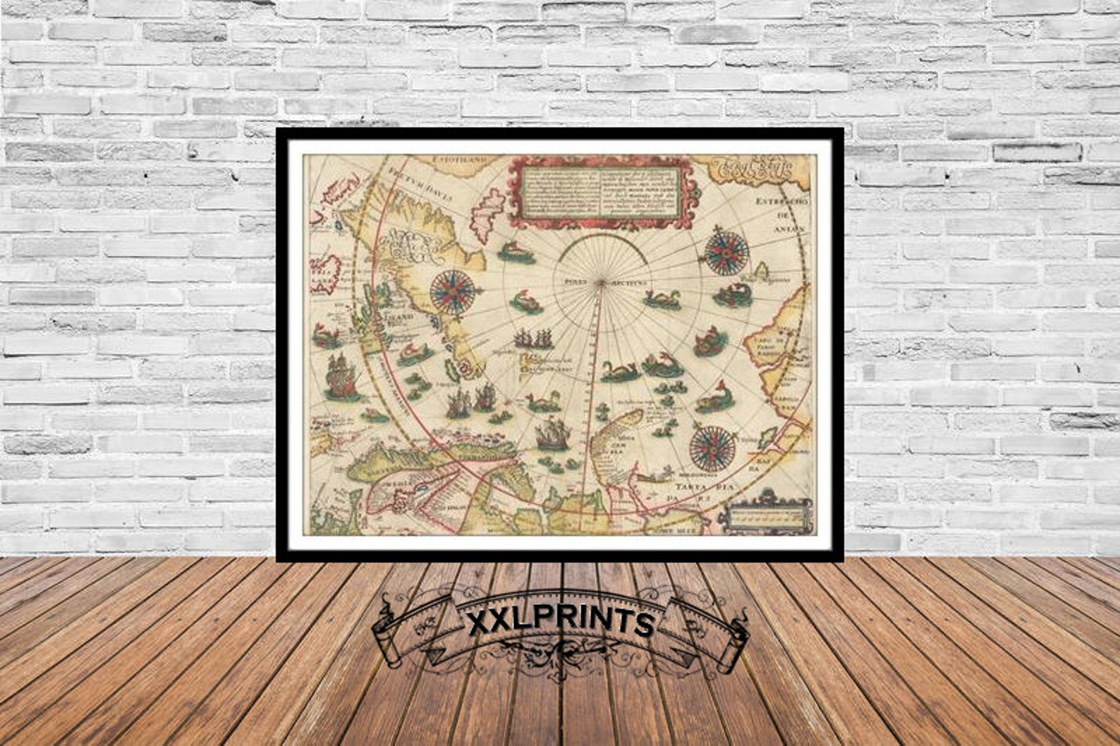 Old Map of North Pole 1599 Very Rare Map Ancient Fine | Etsy Canada