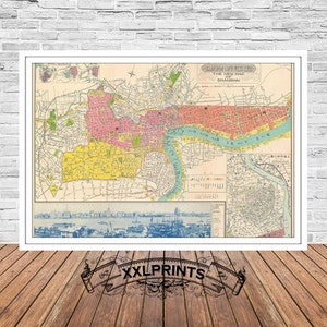 Shanghai China Map 1937: Vintage Fine Art Print