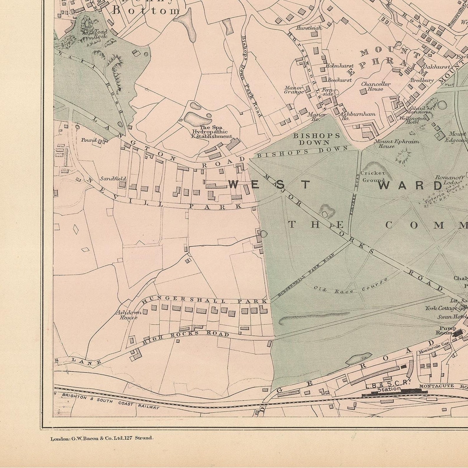 Old Map of Tunbridge Wells City Plan 1890 Rare Antique Etsy