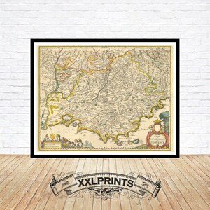 Provence Map Print: 1657 Antique Fine Art Reproduction
