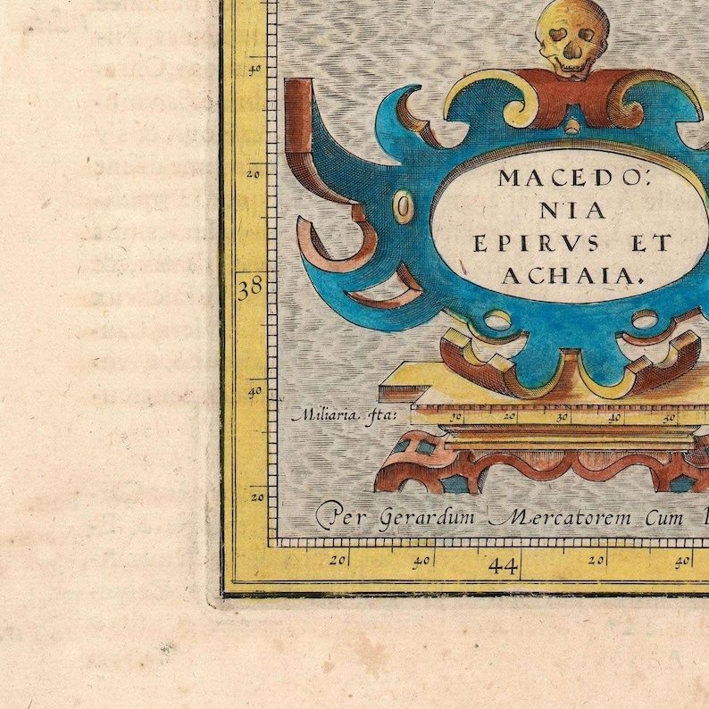 Mapa antiguo de Macedonia y Acaya 1613 mapa raro antiguo Etsy España