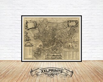 Antique Rome City Plan Print, 1710: Fine Art Reproduction