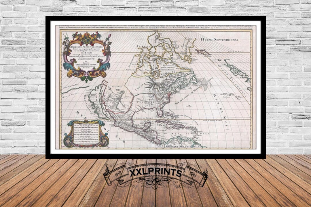 Antique North America Map Print, 1686: Fine Art Giclée Reproduction - Etsy