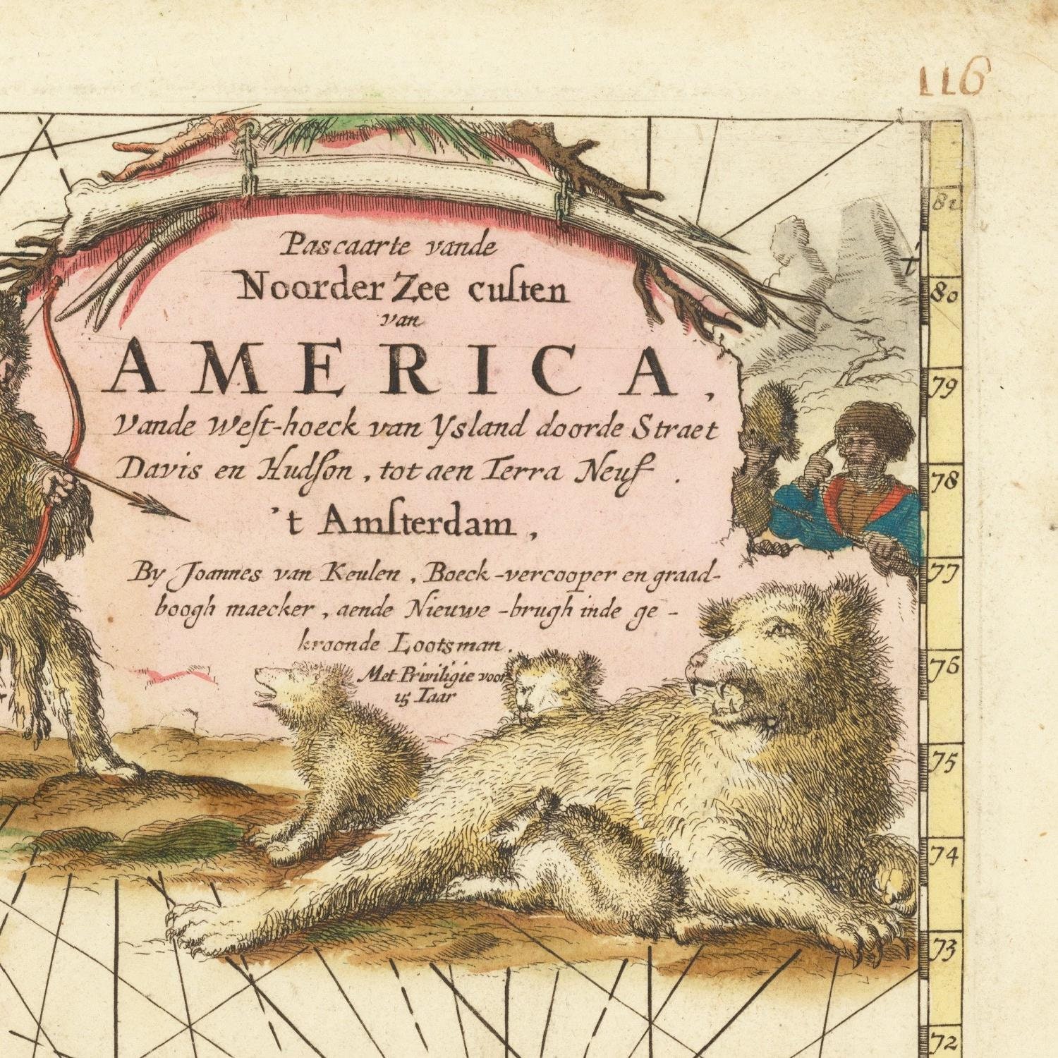 Old Map of Hudson Bay and Arctic Canada 1681 Rare Map Fine | Etsy
