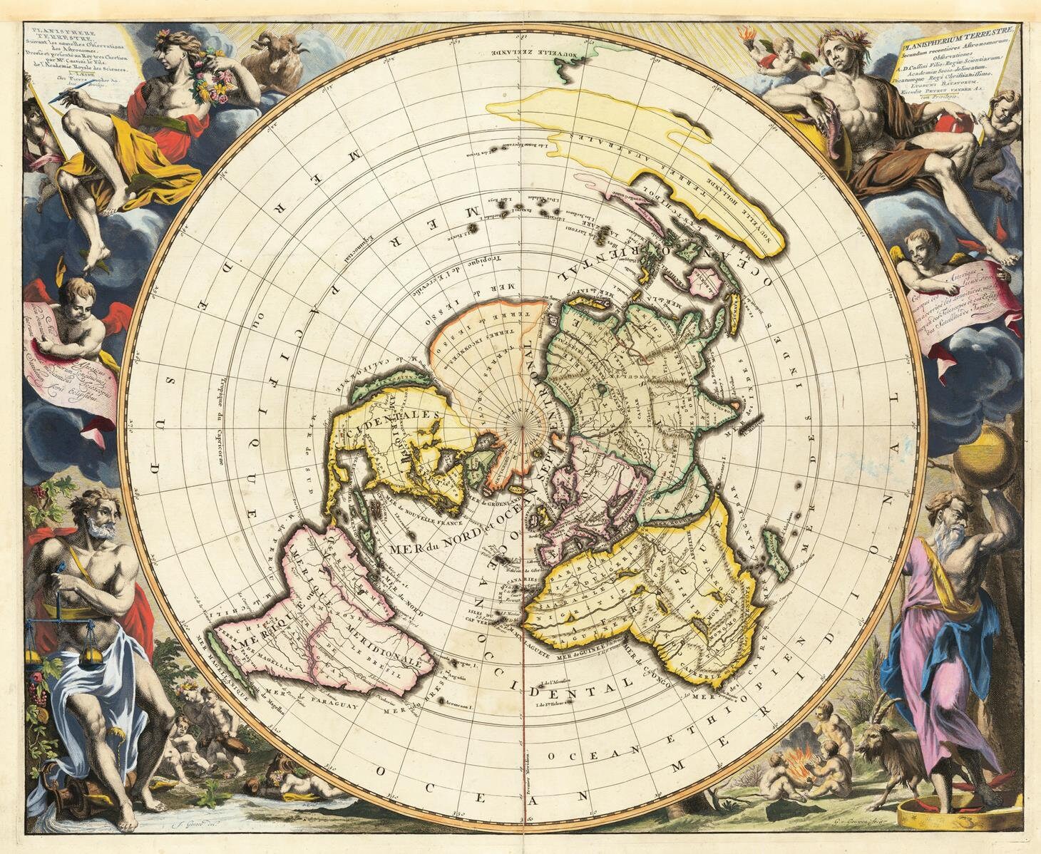 Old Map of North Pole Projection 1713 Rare Map Antique | Etsy