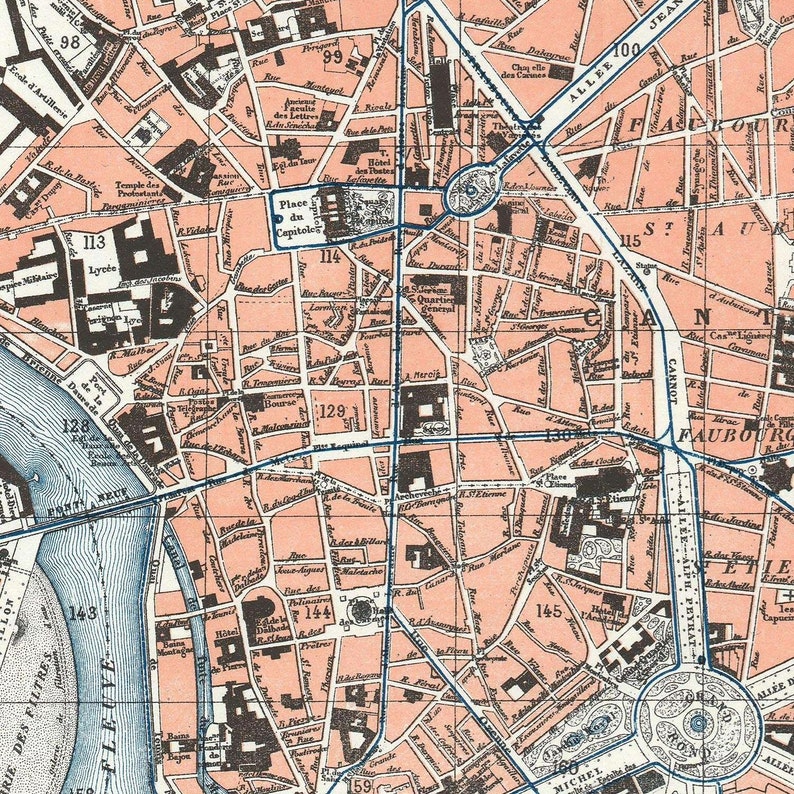 Old Map of Toulouse France 1921 City Plan Rare Antique - Etsy