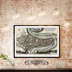 Antique Map of Bern Switzerland, 1680: Vintage Fine Art Print