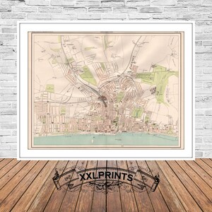 Antike Karte von Brighton, England, feine Reproduktion, große Karte, Fine Art Print, antike Dekoration, Landkarte, 18.Jh