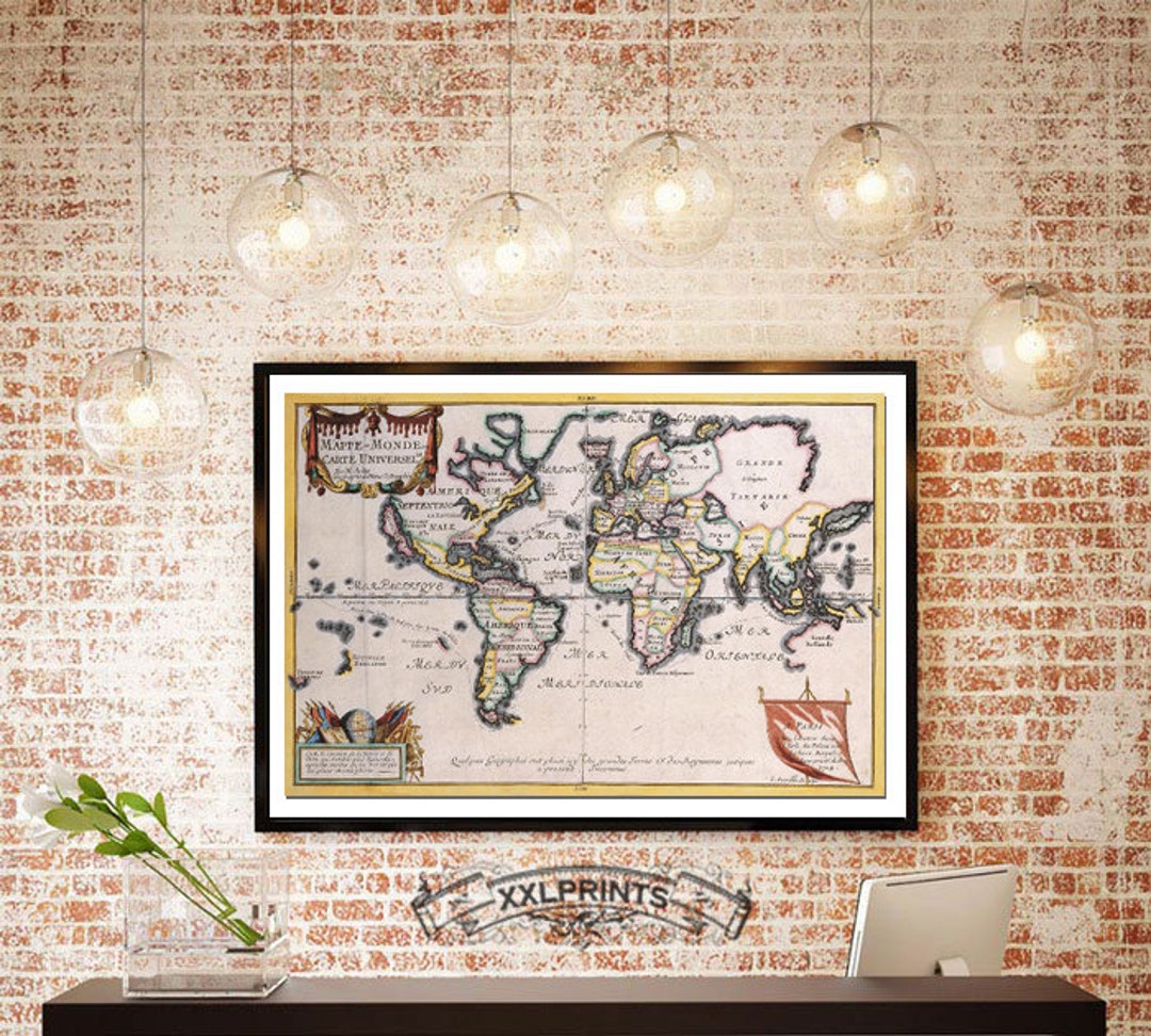 Antique Map of the World 1714 Huge Map Fine Reproduction - Etsy