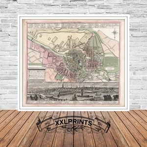 Old map of Berlin, 1716, very rare map, antique map, fine reproduction, large map, fine art print, antique decor, oversize map print