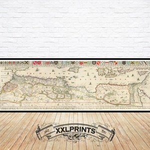 Old map of Barbary Coast, 1667, Maghreb map, North Africa, fine reproduction, large map, fine art print, oversize map print