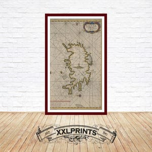 Mapa antiguo de Islandia, 1699, mapa raro, mapa antiguo, reproducción fina, mapa grande, impresión de bellas artes, decoración antigua, impresión de mapa de gran tamaño