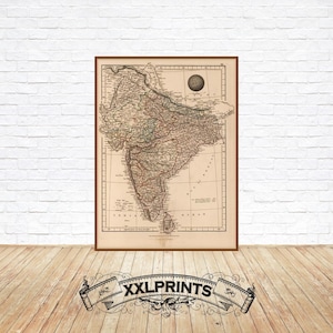 Antique Map of India 1825: Fine Art Giclée Print