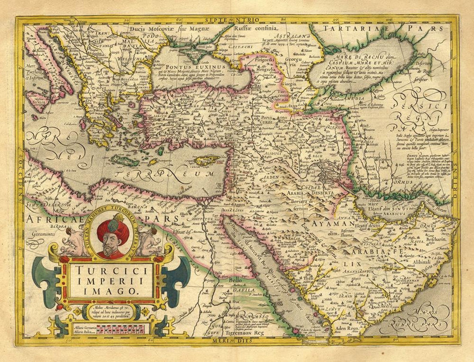 Ancient Map of Ottoman Empire Mehmed the Conqueror 1590 Etsy