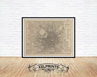 Milano Map Print: 1841 City Plan, Antique Decor