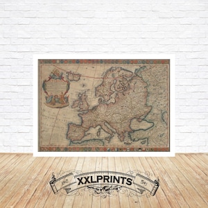 Antique Europe Map Print: 1700s Reproduction, Fine Art Decor